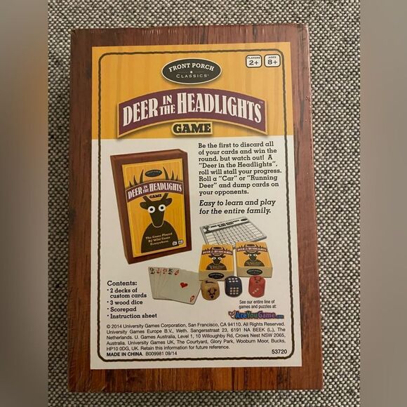 🆕 Deer In The Headlights Game Front Porch  Classics Card And Dice Game - Picture 2 of 2